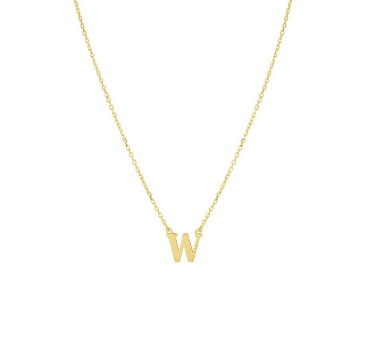 Geelgouden Collier letter W 40 - 42 - 44 cm 4021387