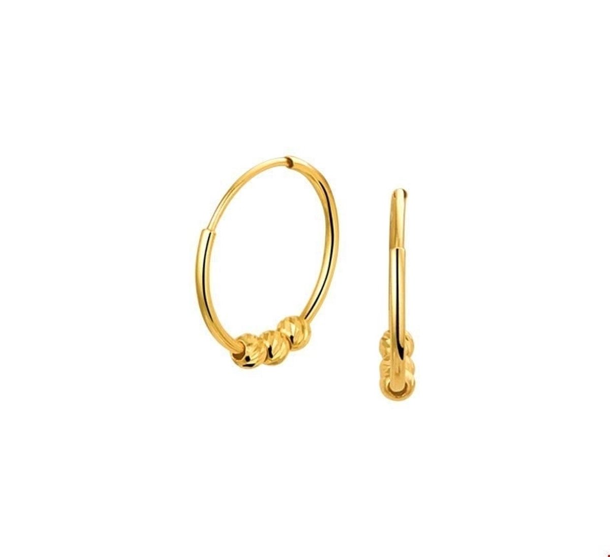 Geelgouden Oorringen bolletjes 4018909