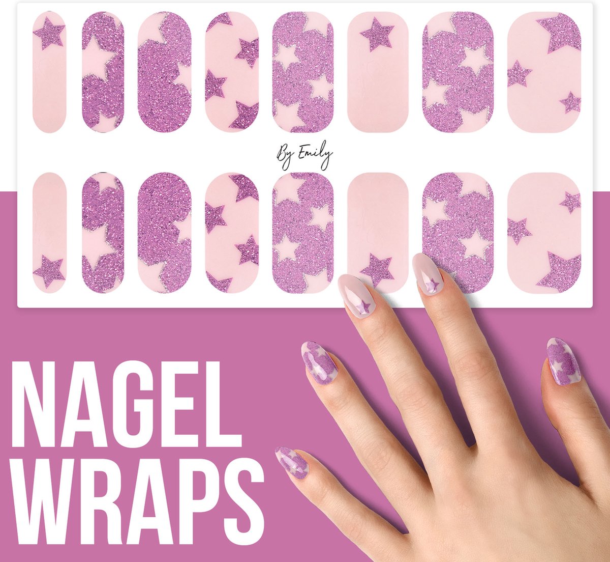 By Emily Nagel wrap Healing Star Moederdag cadeaus 16 stickers Nail wrap Nail art Trendy Design Nagellakvrij Eenvoudig Nagel wrap Nagel stickers Folie Zelfklevend Sjablonen