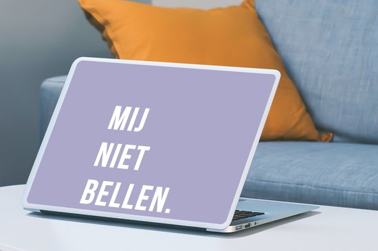 Sticker pour ordinateur portable - 17,3 pouces - Citations - Proverbes - Ne m'appelez pas. - Violet - Wit - 40x30cm - Autocollants pour ordinateur portable - Skin pour ordinateur portable - Housse