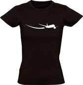Vliegtuig Dames T-shirt | vakantie | zomer | winter | vliegen