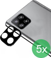Camerascreenprotector 5x Geschikt voor Samsung Galaxy A22 5G - screen protector - glas - bescherm je camera - beschermglas - Zwart - ZT Accessoires