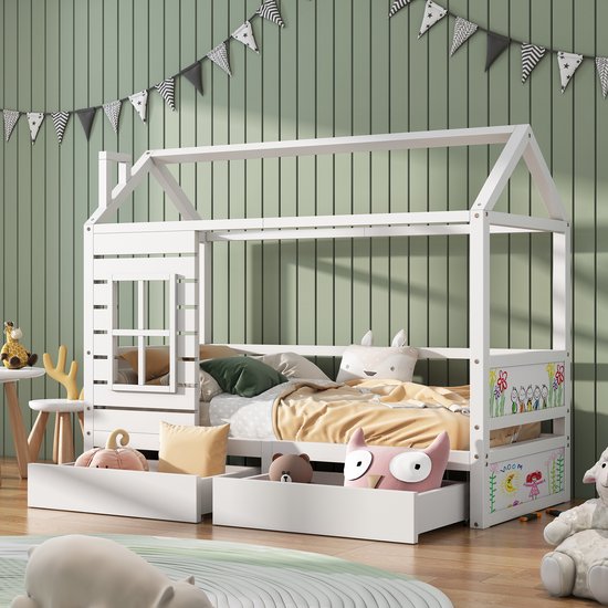 Lit bébé Home 200x90 avec protection contre les chutes - lit en bois  polyvalent pour... | bol