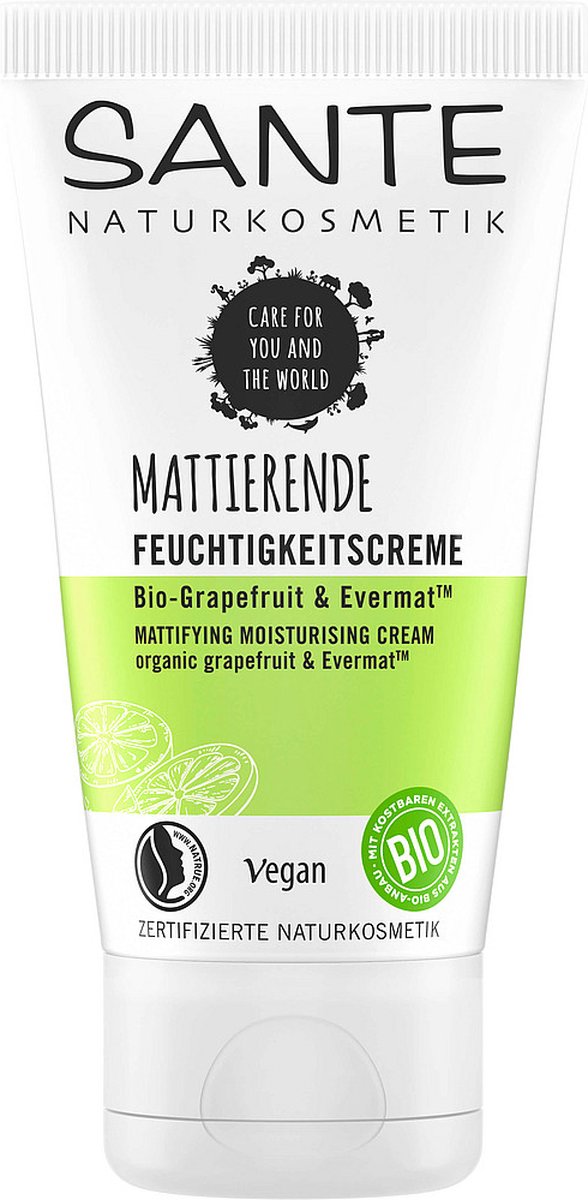 SANTE Mattifying Moisturising Cream Organic Grapefruit & Evermat Dag- en nachtcrème Decollete, Gezicht, Nek 50 ml