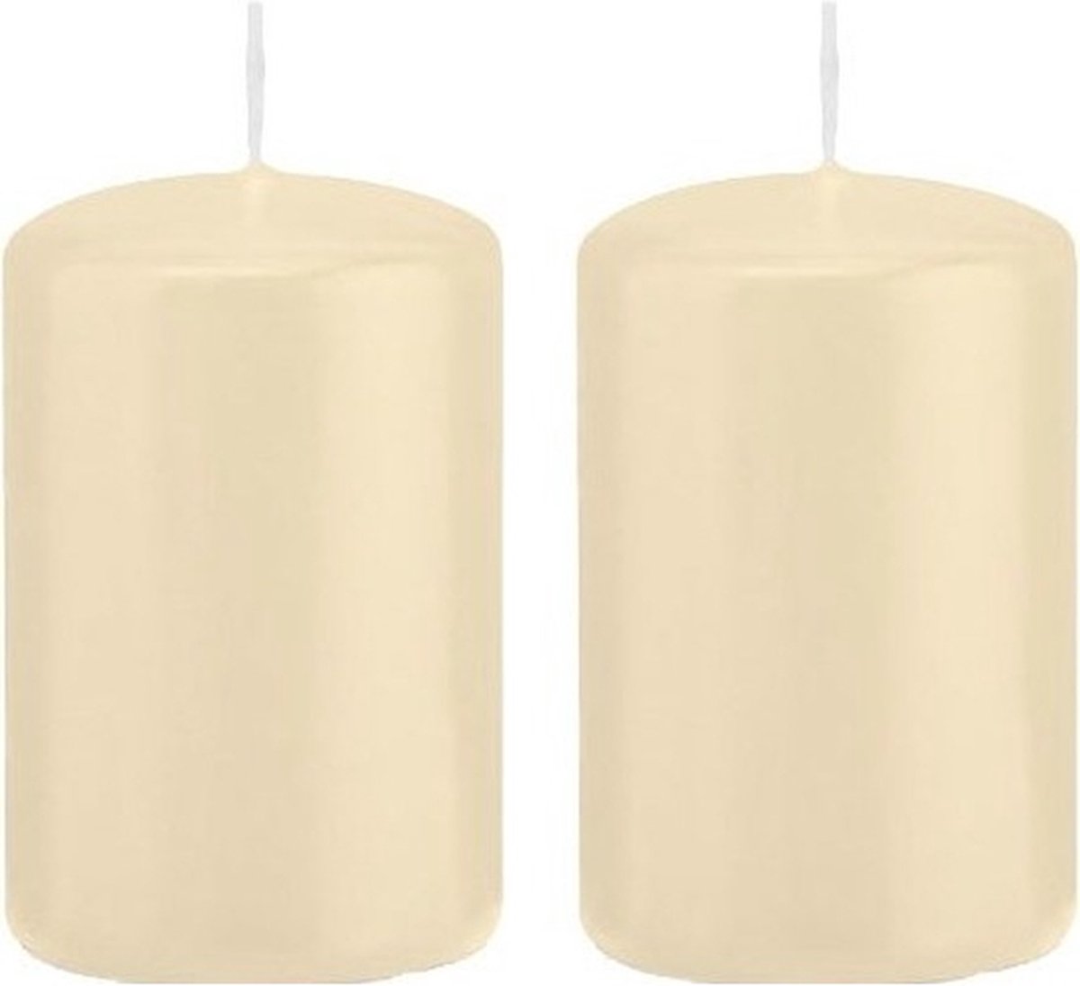 Enlightening Candles Trend Candles Cilinderkaars/stompkaars - 2x - cremewit - 5 x 8 cm - 18 branduren - met brandvertragende folie