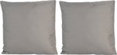 8x Bank/sier kussens voor binnen en buiten in de kleur grijs 45 x 45 cm - Tuin/huis kussens