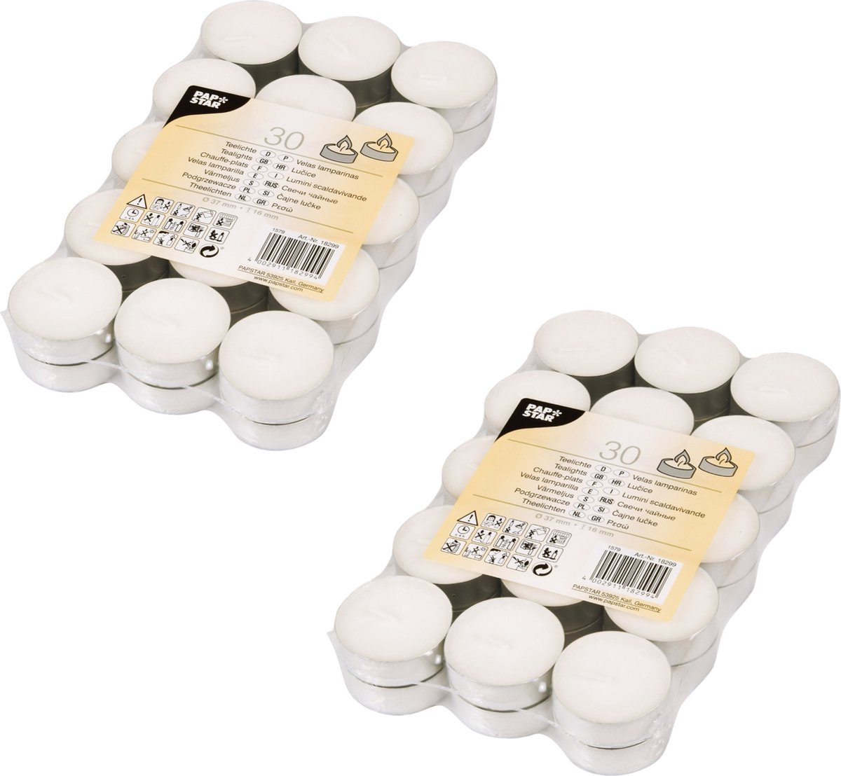 Conpax Candles 90x stuks Waxinelichtjes/theelichten 4 branduren Wit