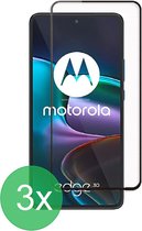 Full Screenprotector 3x  Geschikt voor Motorola Edge 30 - screen protector - volledige glas - bescherming - beschermglas - ZT Accessoires