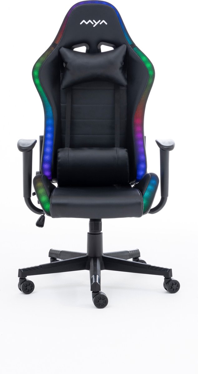 Mya CYBORG MY2 - gaming stoel - Zwart PU-leer - RGB verlichting - inclusief afstandsbediening