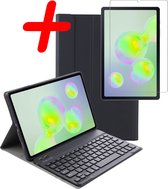 Hoesje Geschikt voor Samsung Galaxy Tab S6 Lite Toetsenbord Hoes Book Case Met Screenprotector - Hoes Geschikt voor Samsung Tab S6 Lite Toetsenbord Hoesje Keyboard Cover - Zwart