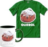 Oliebol - T-Shirt met mok - Heren - Kelly Groen - Maat XXL
