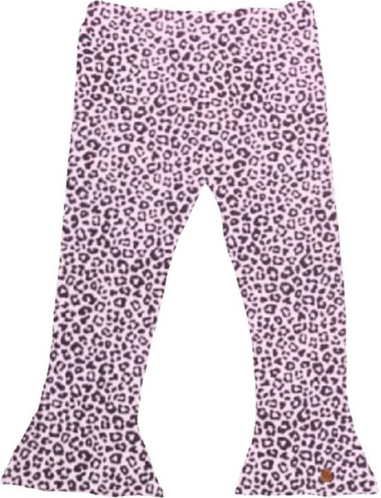 Flared broek panter dusty roze