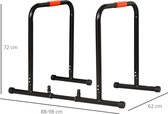 HOMCOM Dip bars fitness parallettes push up dip station verstelbaar staal zwart A91-102