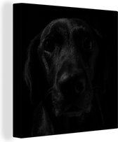 Canvas Schilderij Hond - Zwart - Labrador - 20x20 cm - Wanddecoratie