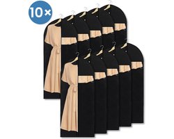 Kledinghoes - 10x Zwarte Opbergtas - Kledingzak met Rits - Opbergzak voor Trouwjurk - 60x140cm