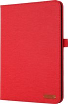Case2go - Tablet hoes geschikt voor iPad 10 10.9 (2022) - Bookcase van spijkerstof met magneetsluiting en pasjeshouder - Rood