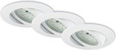 Briloner Leuchten - LED-inbouwlampen, set van 3, plafondlampen dimbaar, LED-module zwenkbaar, elk 6,5 W, 3.000 K IP23