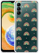 Hoesje geschikt voor Samsung Galaxy A04s Regenboog Patroon