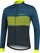Rogelli Boost Cycling Jersey Manches Longues - Maillot Cyclisme Homme - Blauw/ Fluor - Taille XL