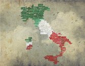 Fotobehangkoning - Behang - Vliesbehang - Fotobehang - Rome - Kaart van Letters - Map - Viva Roma! - 350 x 270 cm