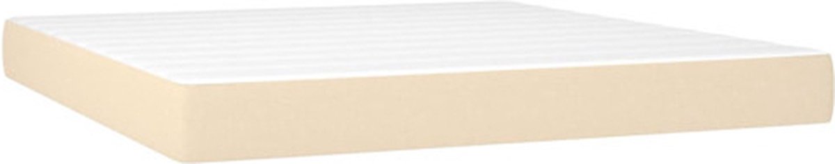 vidaXL - Pocketveringmatras - medium - 180x200x20 - cm - stof - crèmekleurig