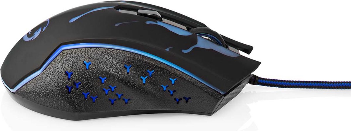 Nedis Gaming Muis - Bedraad - 1200 / 1800 / 2400 / 3600 dpi - Instelbare DPI - Aantal knoppen: 6 - Programmeerbare knoppen - Rechtshandig - 1.50 m - LED thumbnail 2