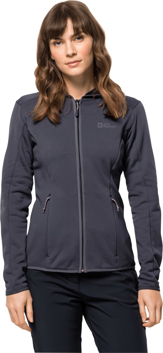Jack Wolfskin Baiselberg Hooded FZ Outdoorvest voor Dames Zilver