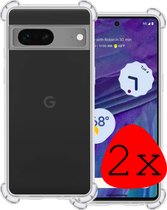 Hoes Geschikt voor Google Pixel 7 Hoesje Shock Proof Case Hoes Siliconen - Hoesje Geschikt voor Google Pixel 7 Hoes Cover Shockproof - Transparant - 2 Stuks.