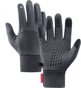Unisex Winter Handschoenen Touchscreen | Fietshandschoenen Heren/Dames Winddicht en Waterproof | Grijs Maat L