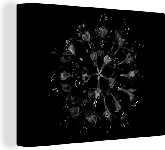 Tableau sur toile Fleurs - Oranje - Rose - Zwart - 160x120 cm - Décoration murale XXL