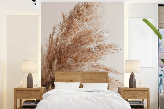 Behang - Fotobehang Gras - Planten - Natuur - Pampasgras - Breedte 160 cm x hoogte 220 cm
