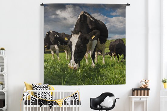 Tapisserie - Tapisserie - Vaches - Animaux - Herbe - Pâturage - Ferme - 180x180 cm - Tapisserie