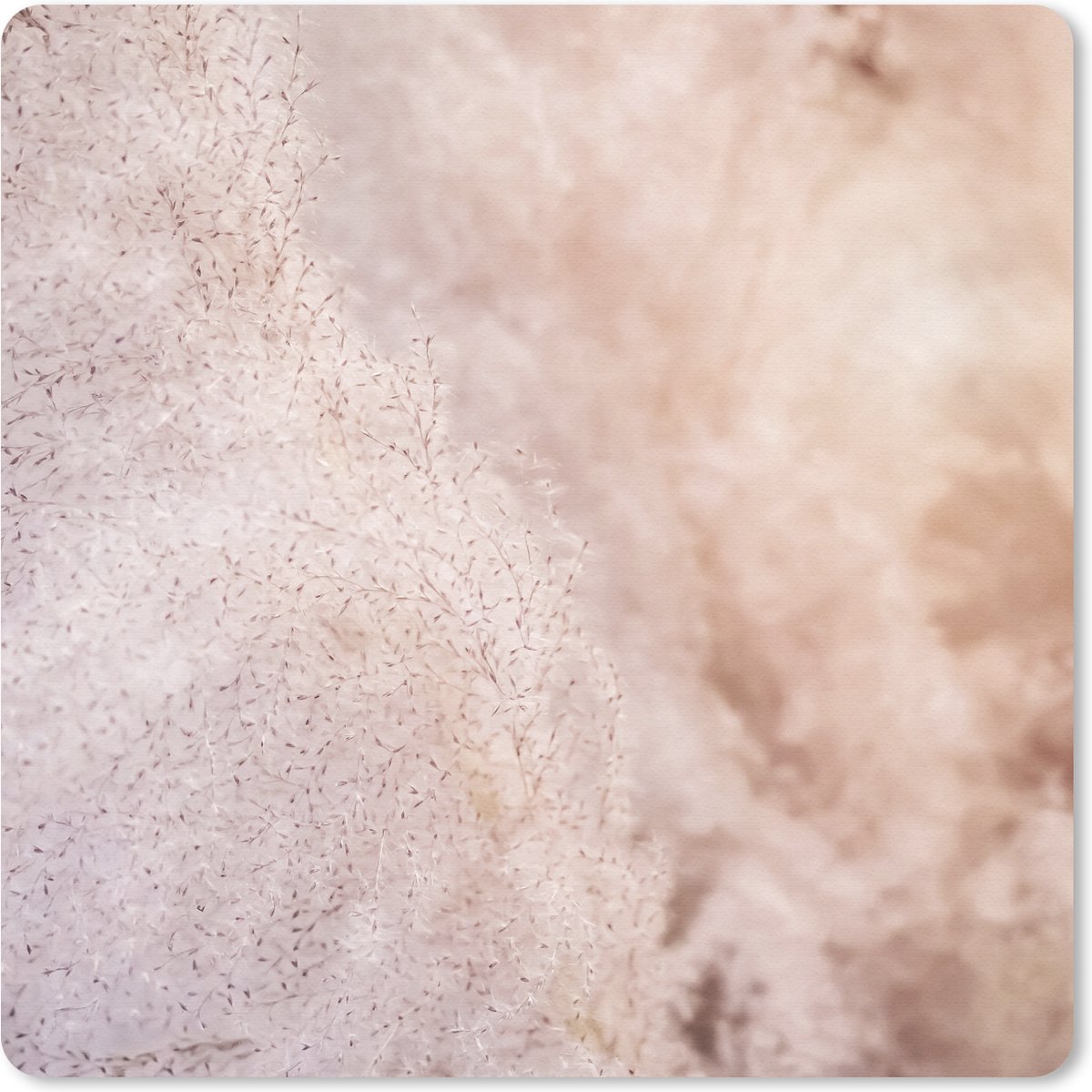 Muismat 20x20 cm - Mousepad Pampasgras - Structuur - Planten - Natuur - Muismatten