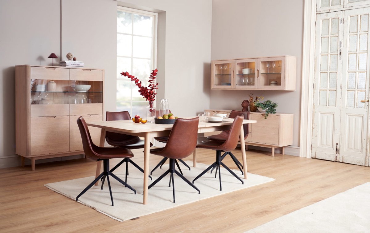 Eetkamertafel 200x100cm - Naturel - Eiken Fineer - Eetkamertafel Nyborg