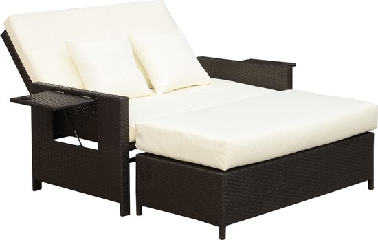 Yakimz Polyrotan zitgroep, tuinmeubelset, zwart, 7-delige balkonmeubelen incl. zitkussens en tafel, terrasmeubels voor 4 personen, voor outdoor tuin terras