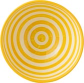 J-Line kom Granada Stripes High - keramiek - wit/geel - large - Ø 28 cm