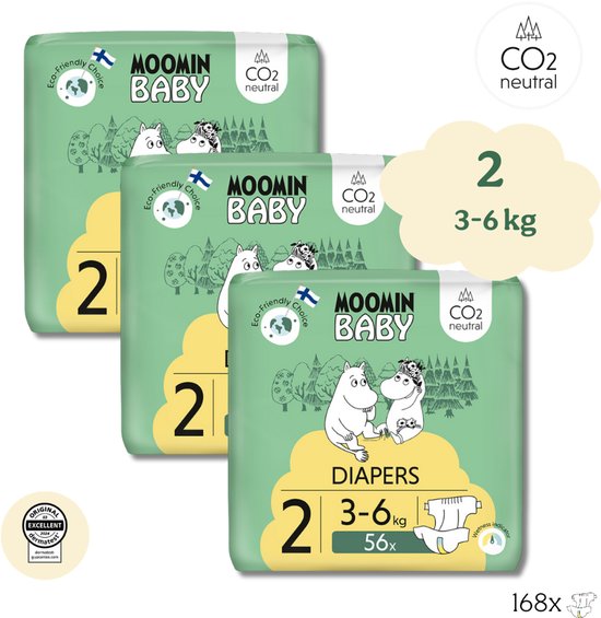 Muumi Baby luiers maat 2 – 3-6 kg – 174 stuks