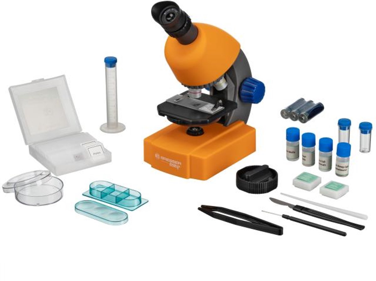 Bresser Junior Microscoop - Vergroting 40x-640x - Incl. Koffer, Preparaten en Accessoires — afbeelding 5