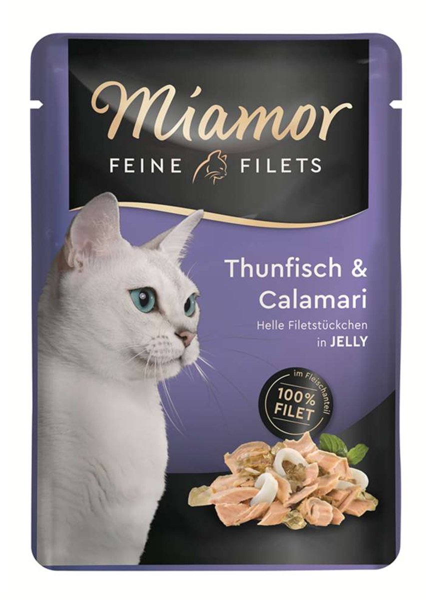 Miamor Miamor Feine Filets - Natvoer Kat - Tonijn & Inktvis in Gelei - Vetarm - 24 x 100g