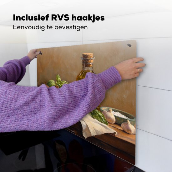 KitchenYeah® Protection plaque induction 57.6x51.6 cm - Tomates - Huile d'olive - Nature morte - Protege plaque de cuisson - Couvre plaque induction - Protecteur d'induction - Cuisine