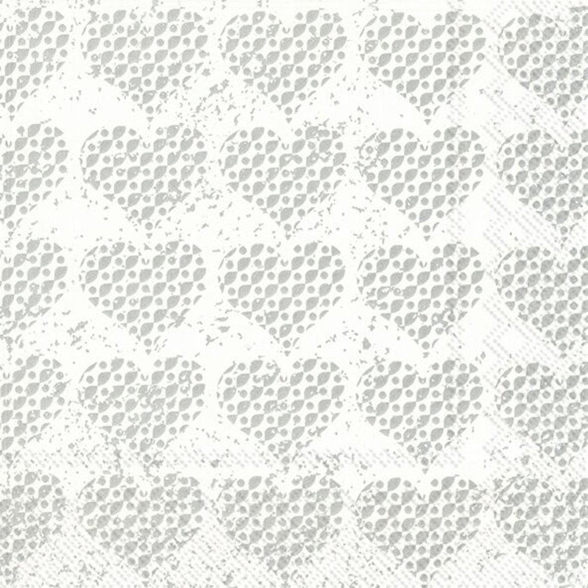 IHR - Lunch servetten - Fancy hearts silver