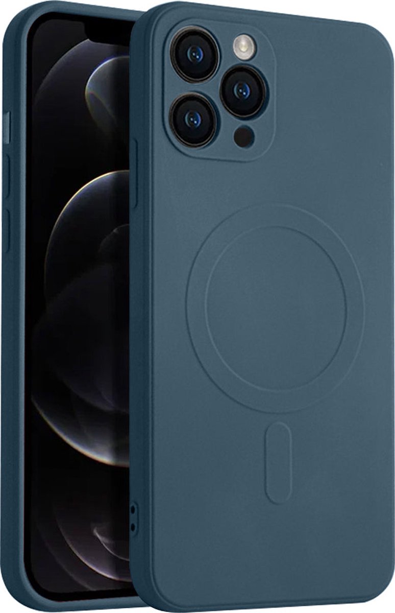 Casify Siliconen Hoesje geschikt voor MagSafe iPhone 11 Pro Hoesje - Blauw
