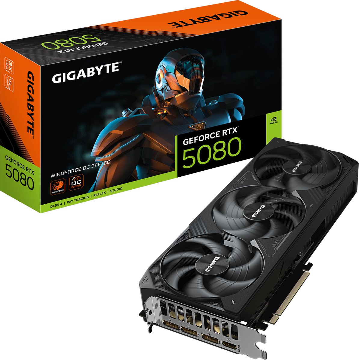 GIGABYTE GeForce RTX 5080 WINDFORCE OC SFF 16G NVIDIA 16 GB GDDR7