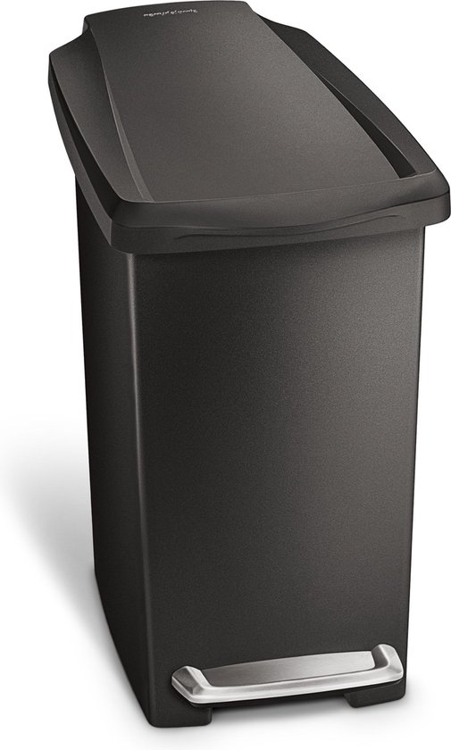 Simplehuman Slim Prullenbak - 10 l - Kunststof - Zwart