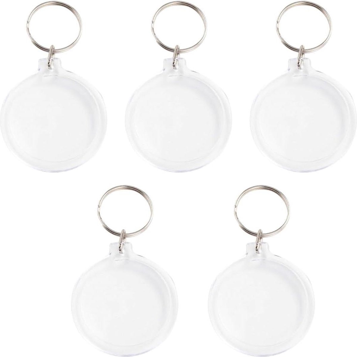 5 stuks transparante acryl fotosleutelhangers - fotolijst sleutelhanger met hanger - sleutelring voor auto - 45 x 45 cm .