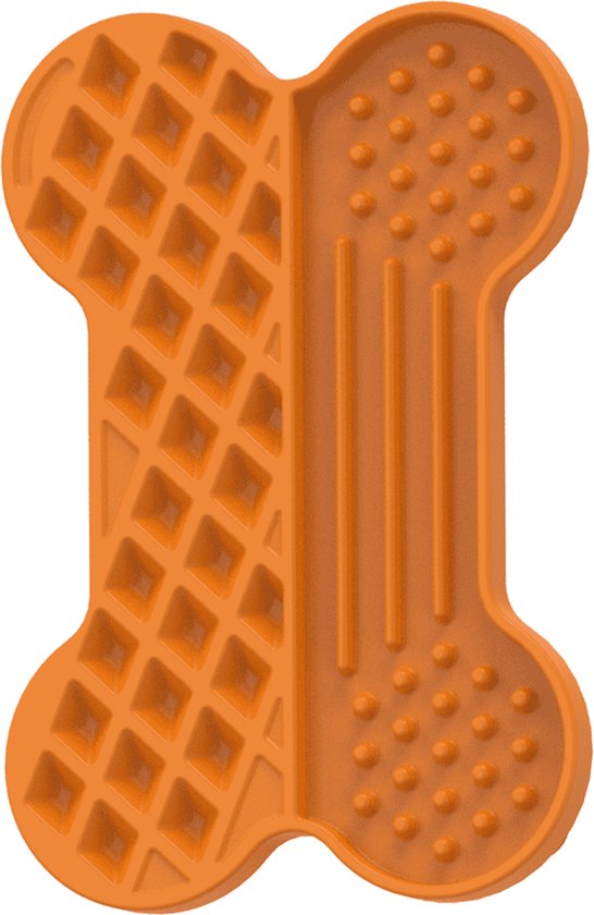 All for Paws Tasty Bone Lick Mat L - 2 x 30 x 18 cm - Anti schrok hond - Likmat hond - Slowfeeder hond - Hondenspeelgoed