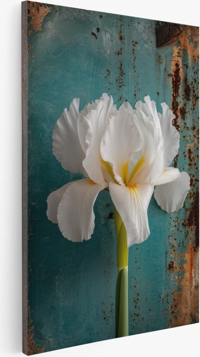 Saammp Canvas Schilderij - Natuur - Vintage bloem - 50x70 - Foto op canvas - Wanddecoratie - Muurdecoratie Woonkamer - Kantoor Decoratie Multicolor