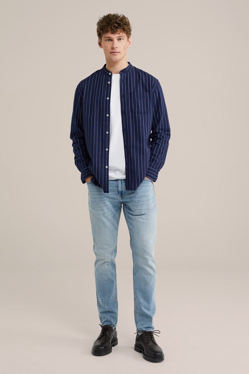 WE Fashion Heren slim fit jeans met medium stretch