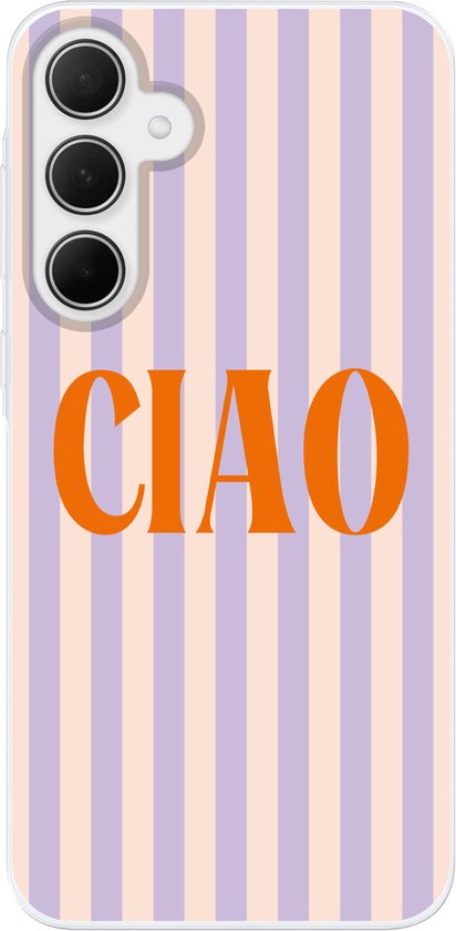 Coque de téléphone compatible avec Samsung Galaxy A36 - Ciao - Citation - Pastel - Rayures - Siliconen Coque de téléphone Coque de téléphone