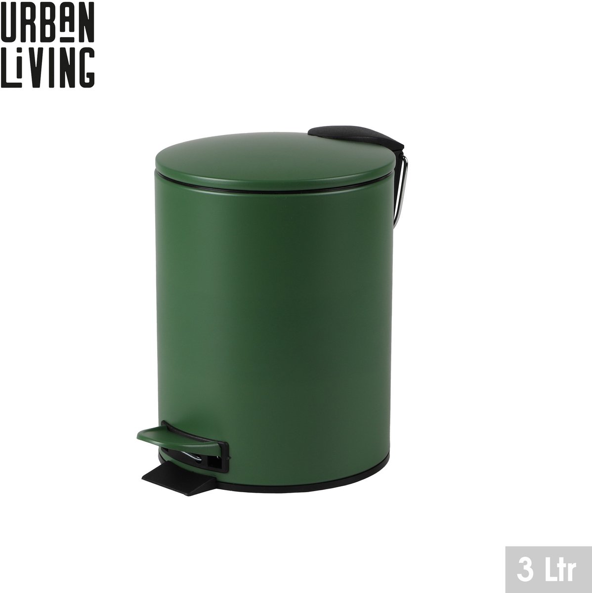 "DARK LEAF" BADKAMERAFVALBAK 3L MET PEDAAL EN SOFT-CLOSE SLUITING D17XH23CM